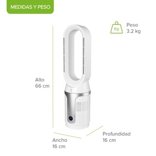 Foto 2 | Ventilador Calefactor y Purificador de Aire Avera Ventor06 Blanco 3 en 1 8 Velocidades Aire y 3 Niveles de Calefacción