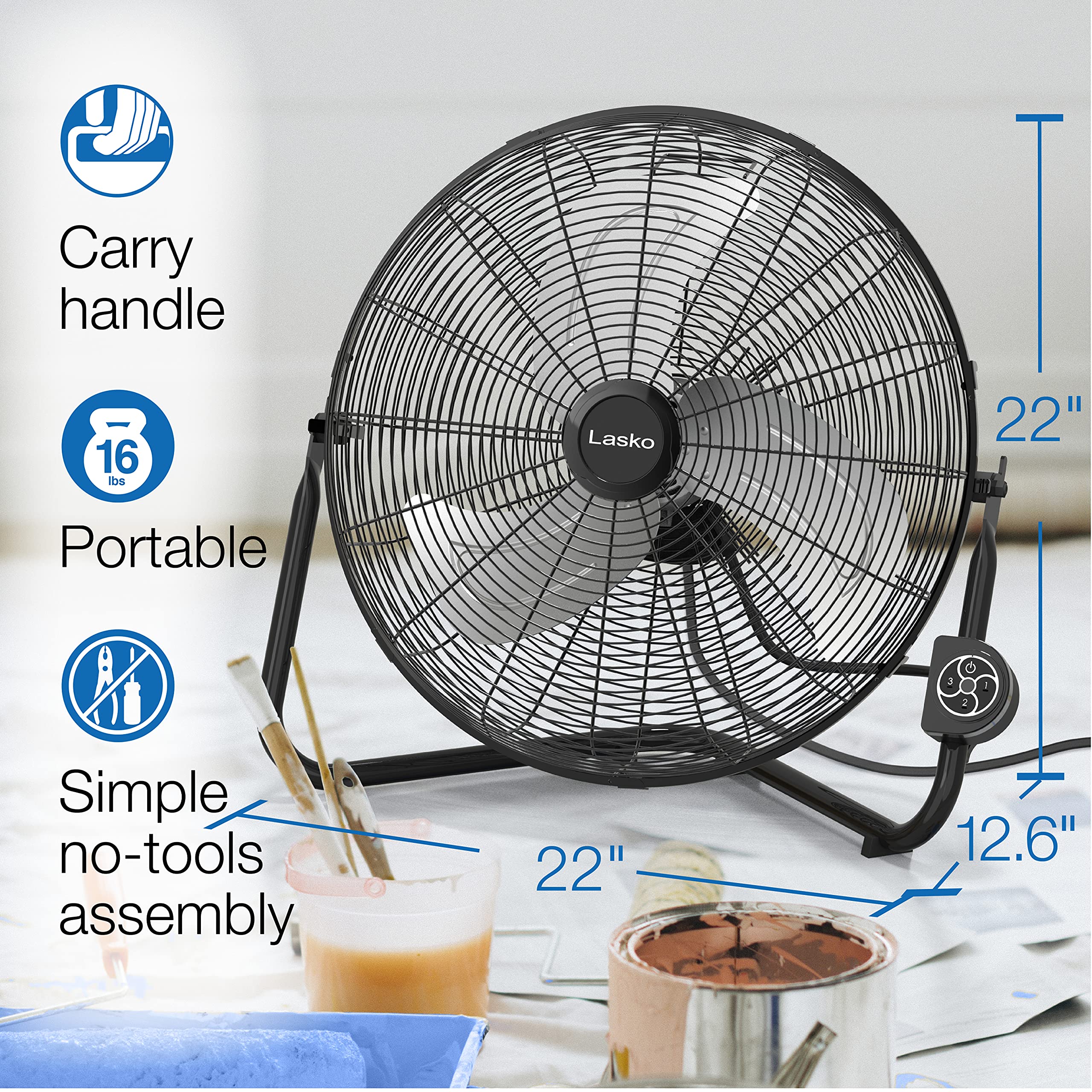 Foto 6 | Ventilador De Alta Velocidad Lasko H20660 De 20 Pulgadas Con Control Remoto - Venta Internacional.