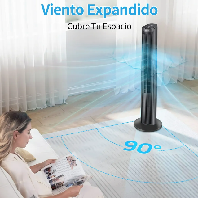 Foto 4 pulgar | Xtellar Ventilador De Torre Silencioso Y Oscilante Vertical, Con Control Remoto Y Pantalla Led