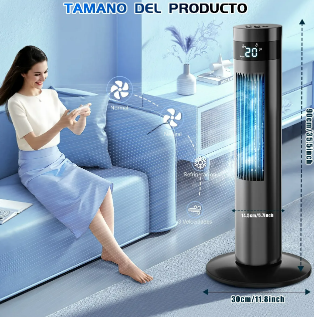 Foto 5 pulgar | Ventilador De Torre Xtellar  Silencioso Con Control Remoto Y Modos Inteligentes – Negro