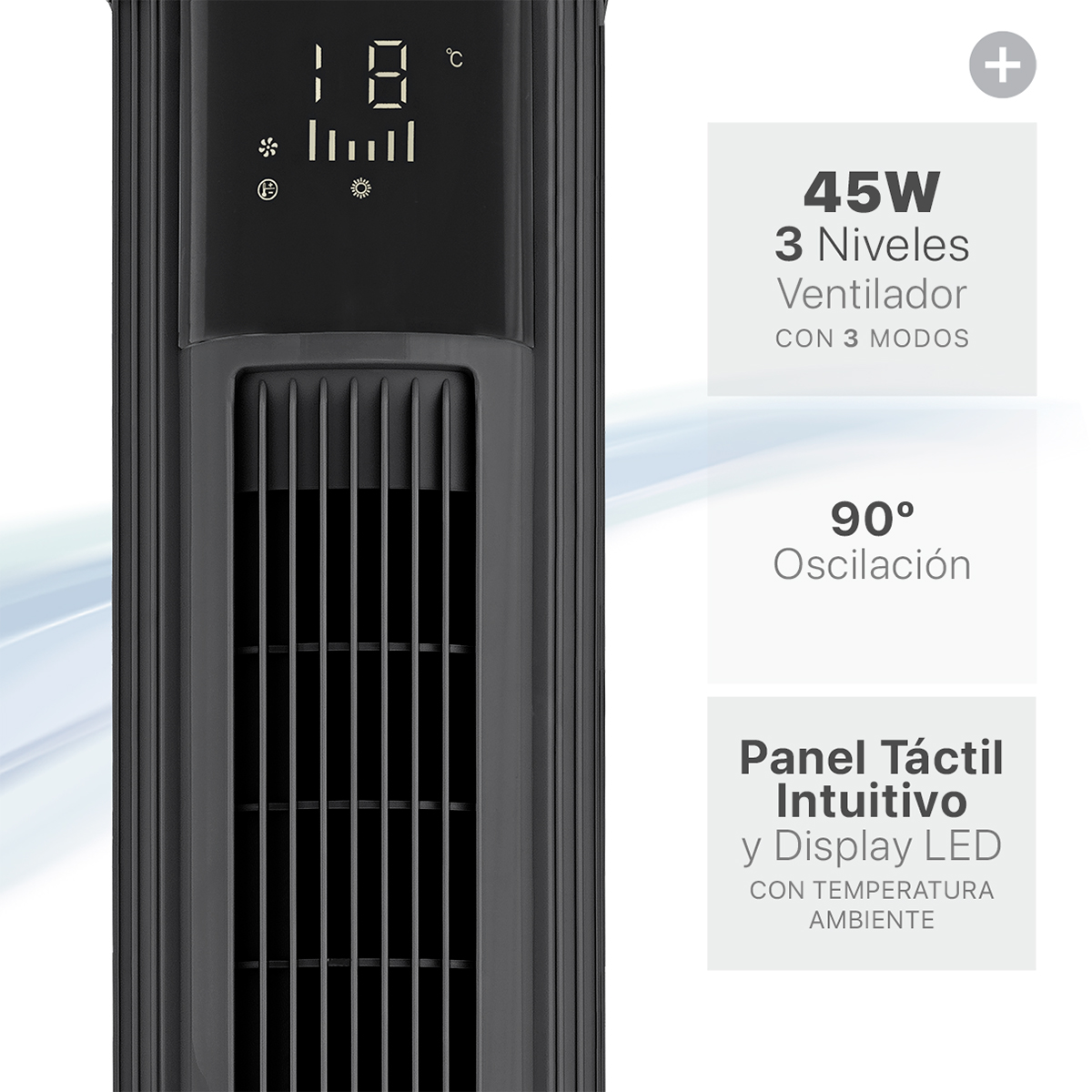 Foto 4 pulgar | Ventilador Calentador De Torre 2 En 1 Esquimal, Climatizador De Aire Giratorio,temporizador Y Control Remoto, Negro