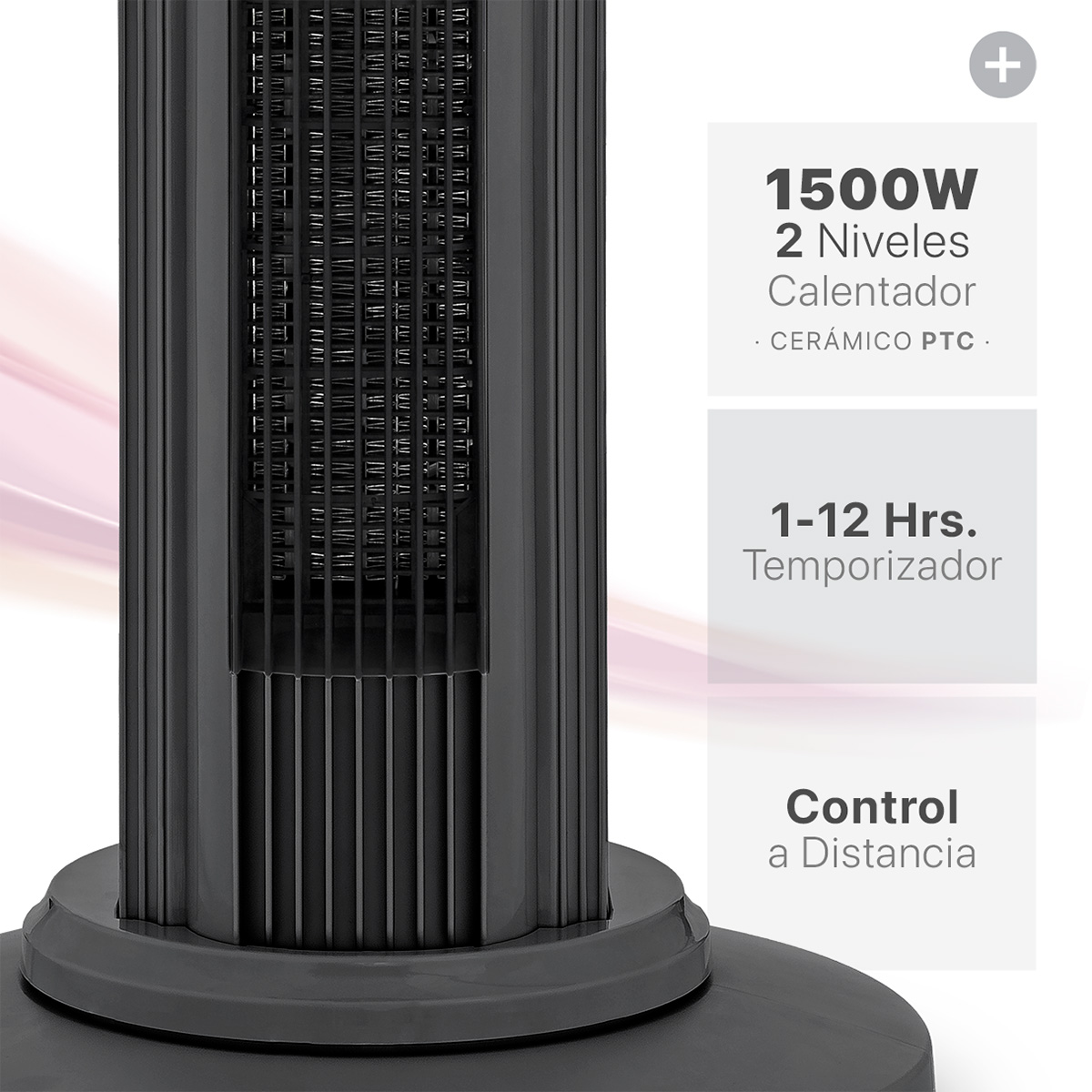 Foto 5 pulgar | Ventilador Calentador De Torre 2 En 1 Esquimal, Climatizador De Aire Giratorio,temporizador Y Control Remoto, Negro