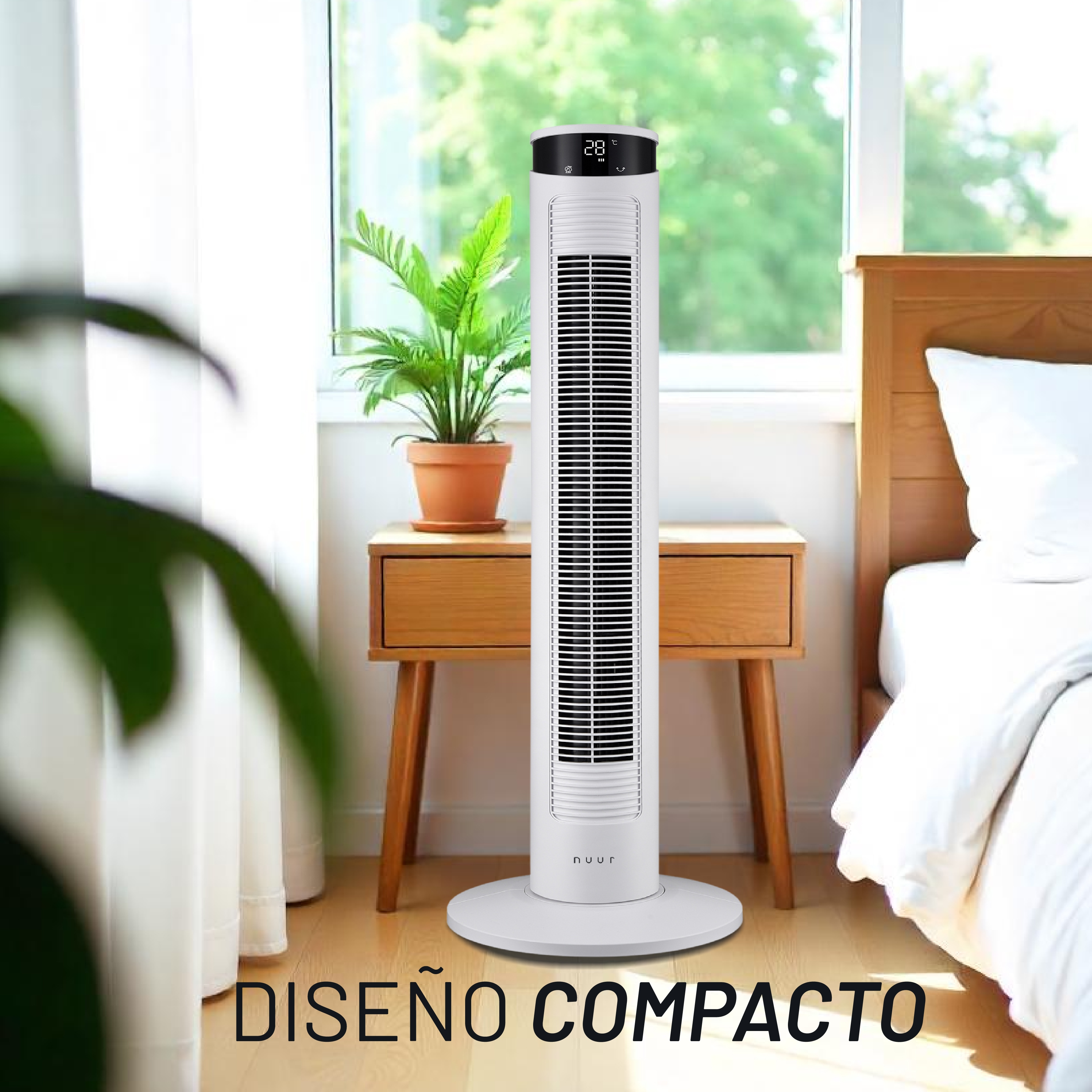 Foto 3 pulgar | Ventilador De Torre Con Funciones Digitales 3 Velocidades
