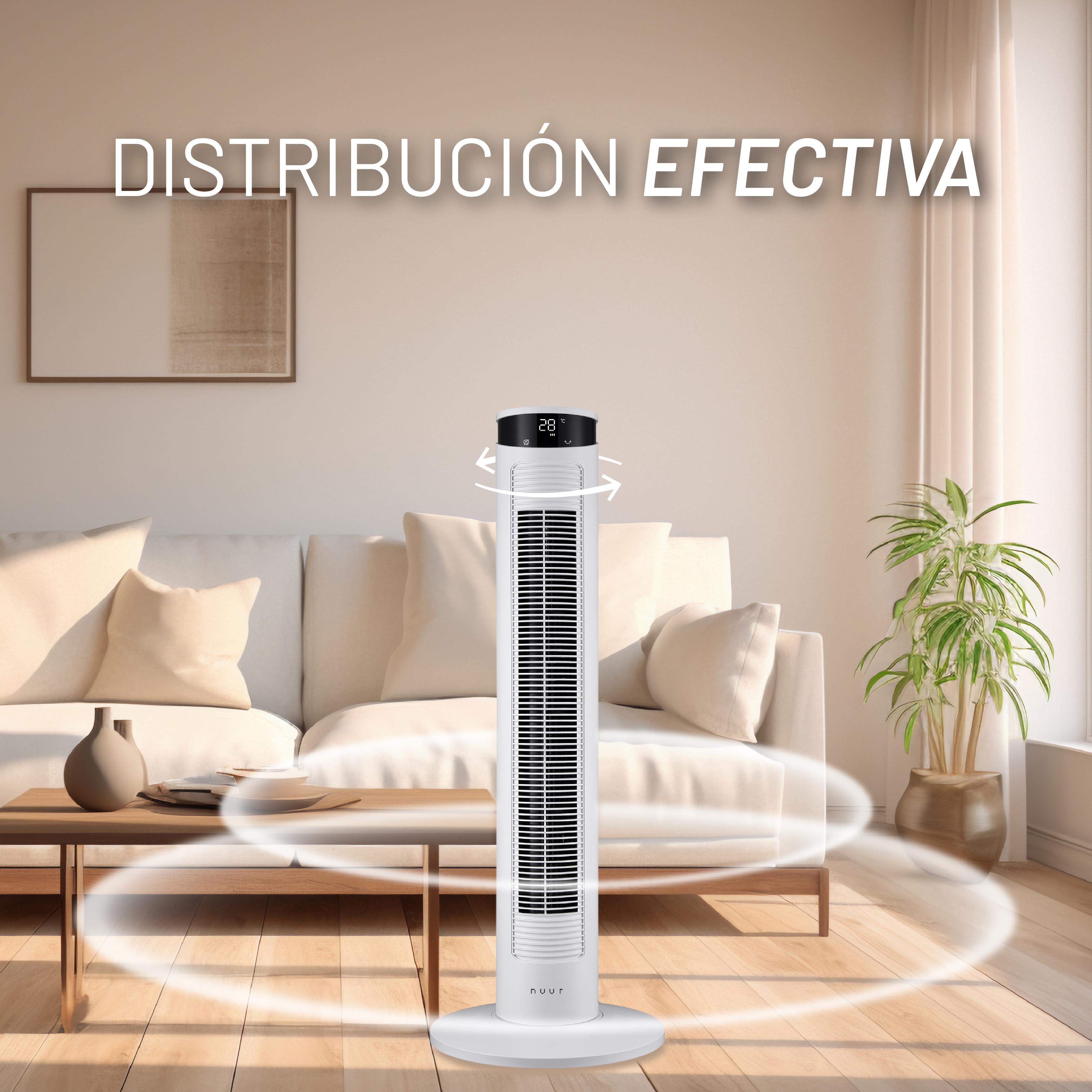 Foto 4 | Ventilador De Torre Con Funciones Digitales 3 Velocidades