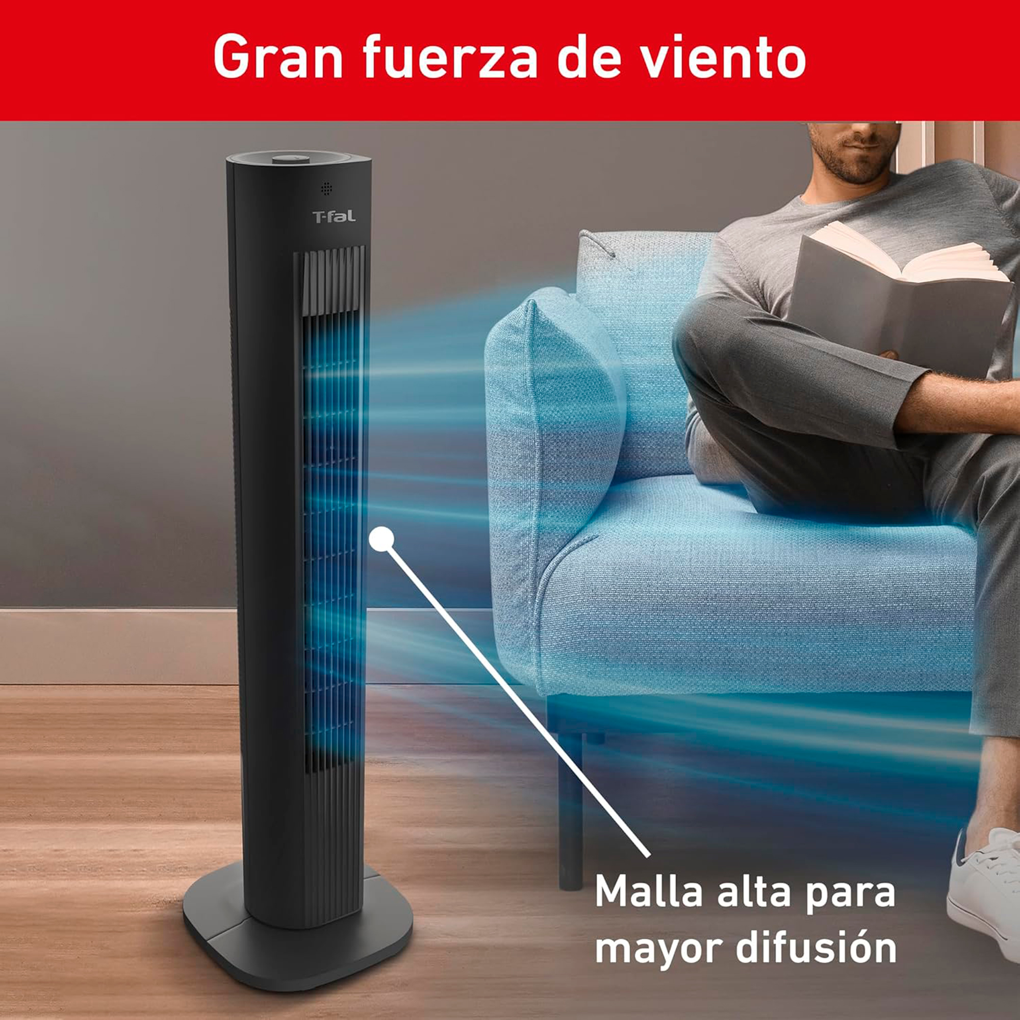 Foto 5 pulgar | Ventilador De Torre T-fal Eole Essential
