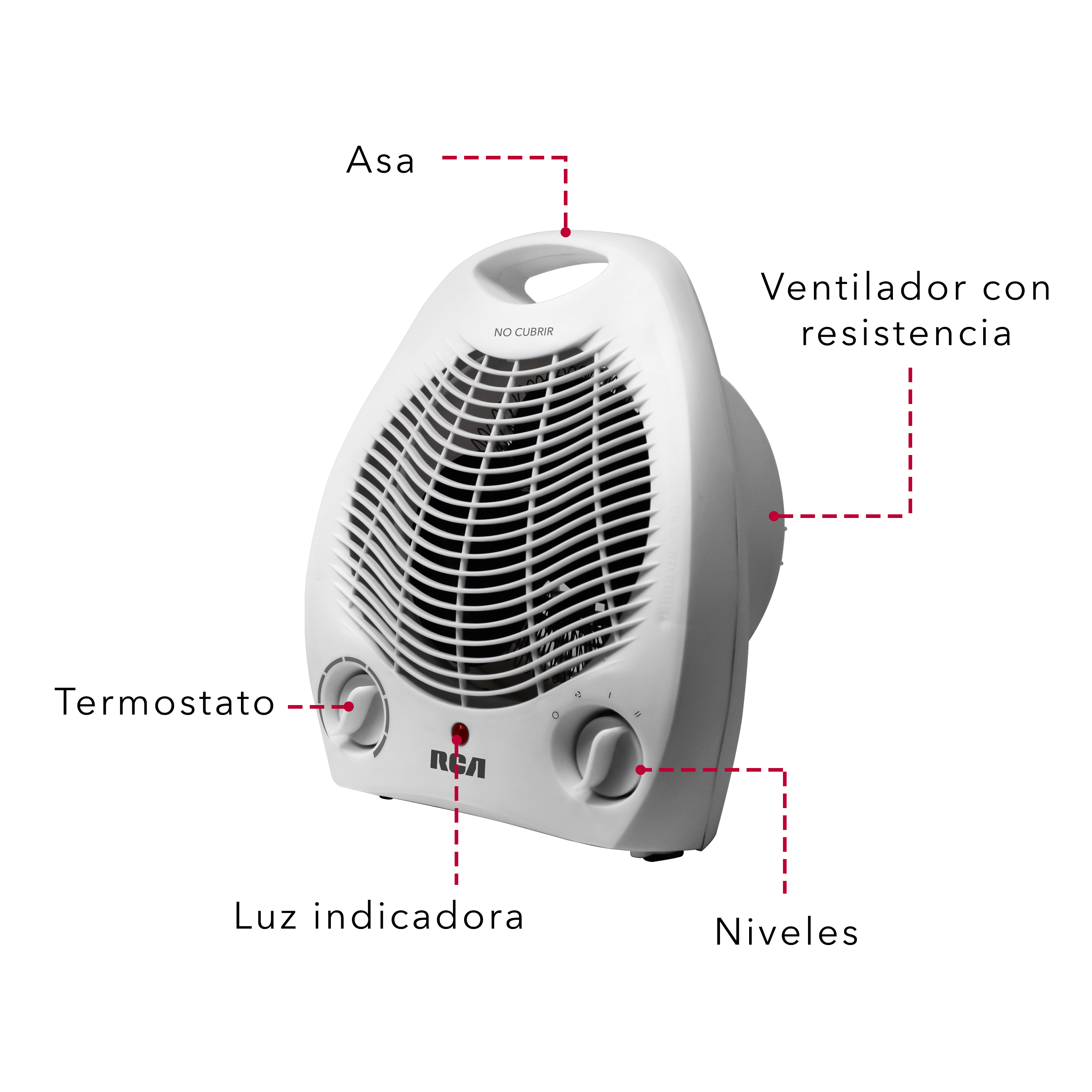 Foto 4 pulgar | Calefactor Con Ventilador  Rca Rc-a01 Blanco