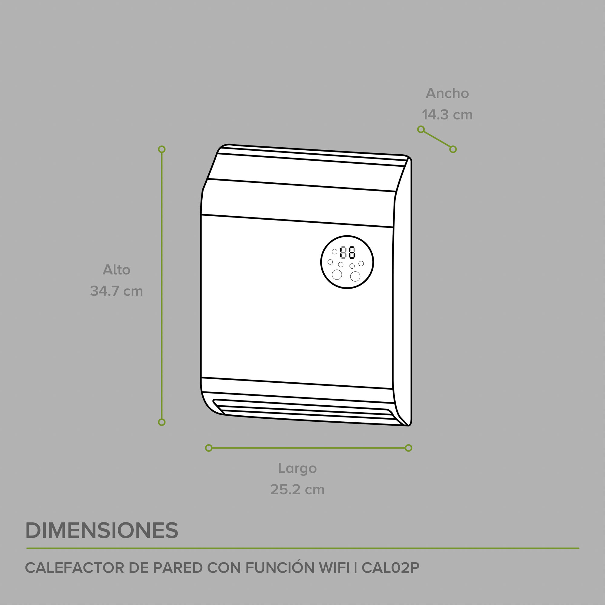 Foto 3 | Calentador Calefactor Eléctrico De Pared Wifi Avera Cal02p - Color plata