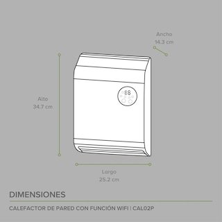 Foto 3 | Calentador Calefactor Eléctrico De Pared Wifi Avera Cal02p - Color plata