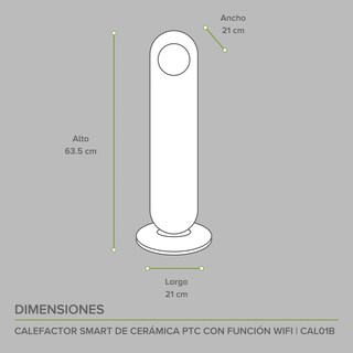 Foto 3 | Calefactor de Torre Cerámico Avera Cal01b con Temporizador Wifi