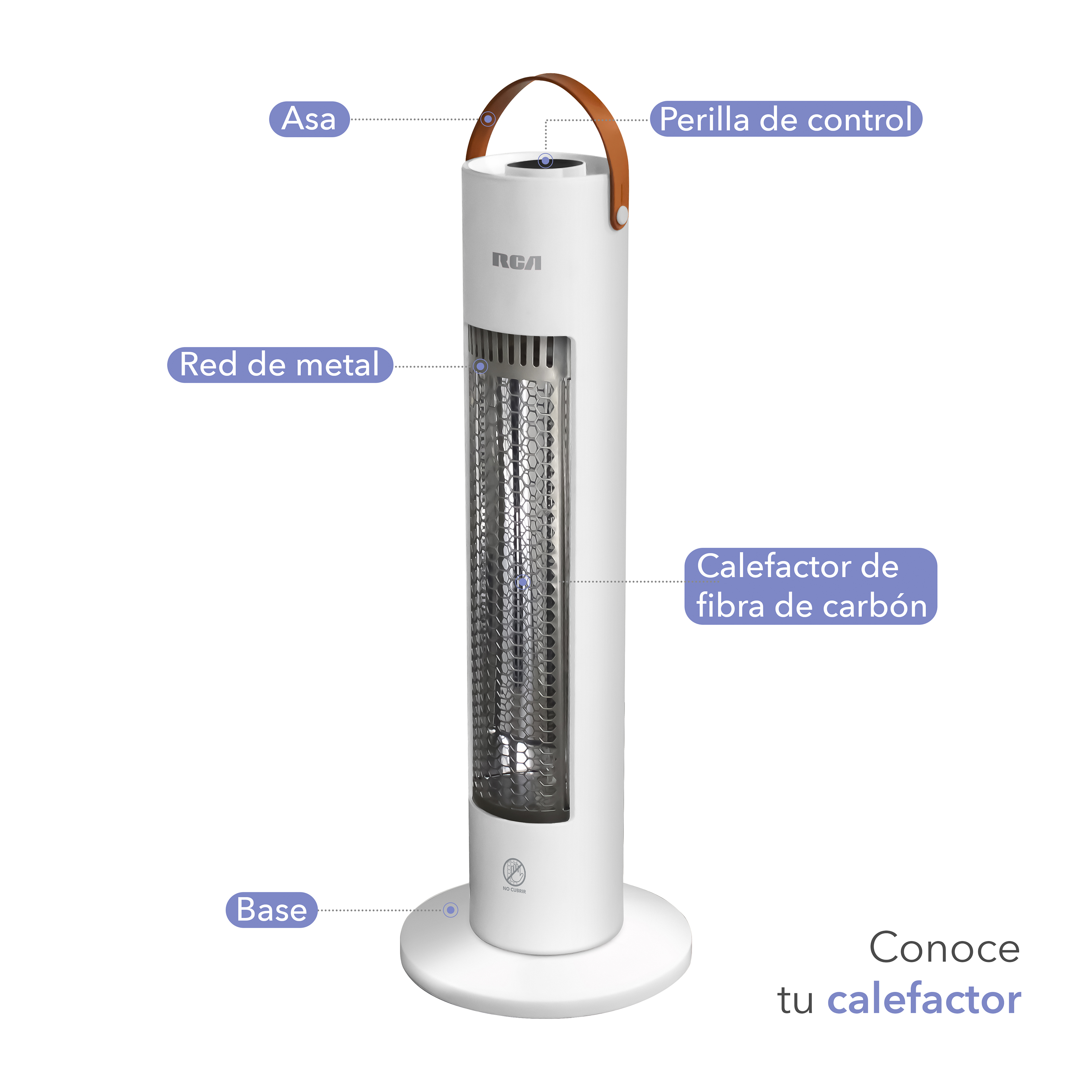 Foto 3 | Calefactor Rca Rch10 de Fibra de Carbono