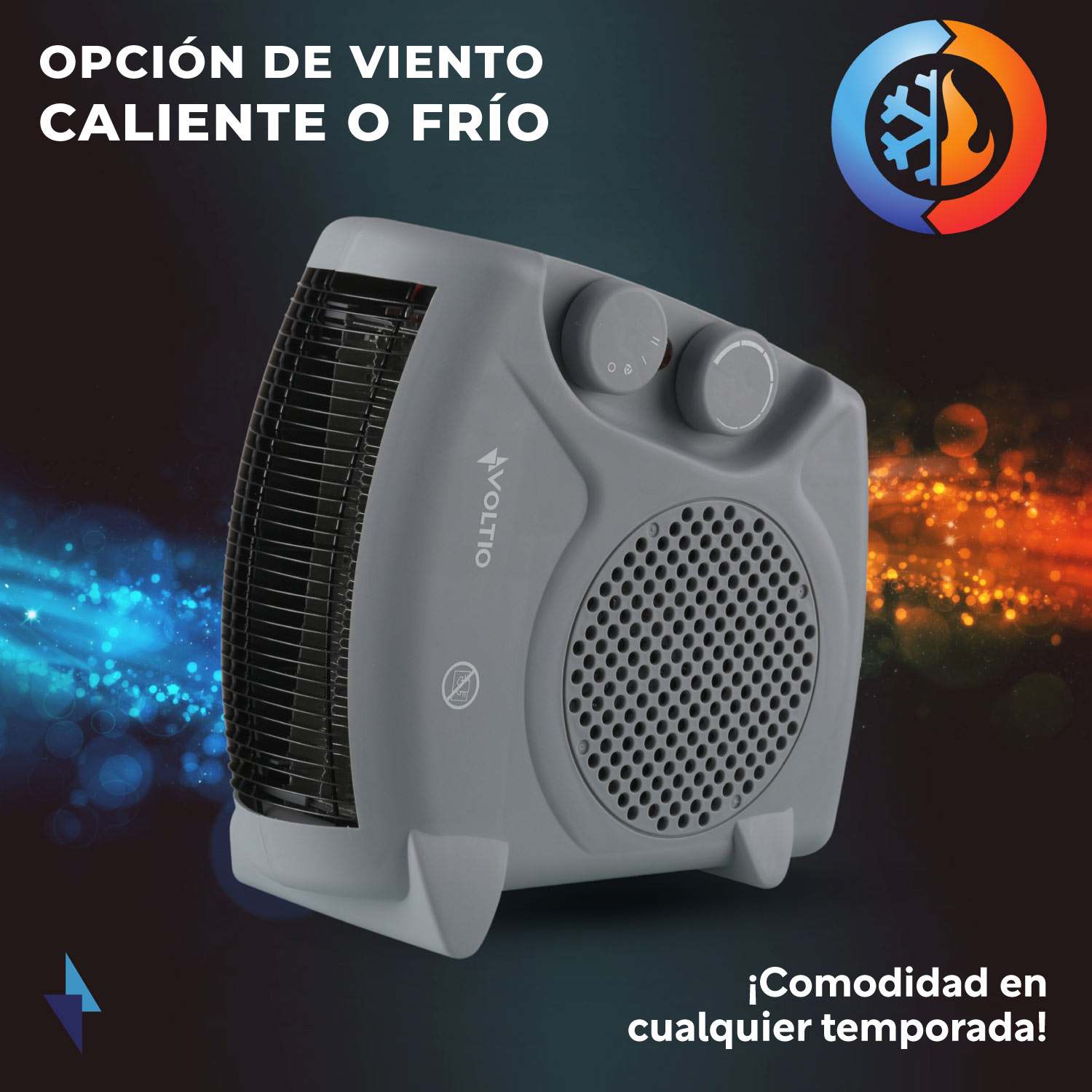 Foto 4 pulgar | Calefactor Eléctrico Voltio CE1GVOLT Gris 1500w Portátil