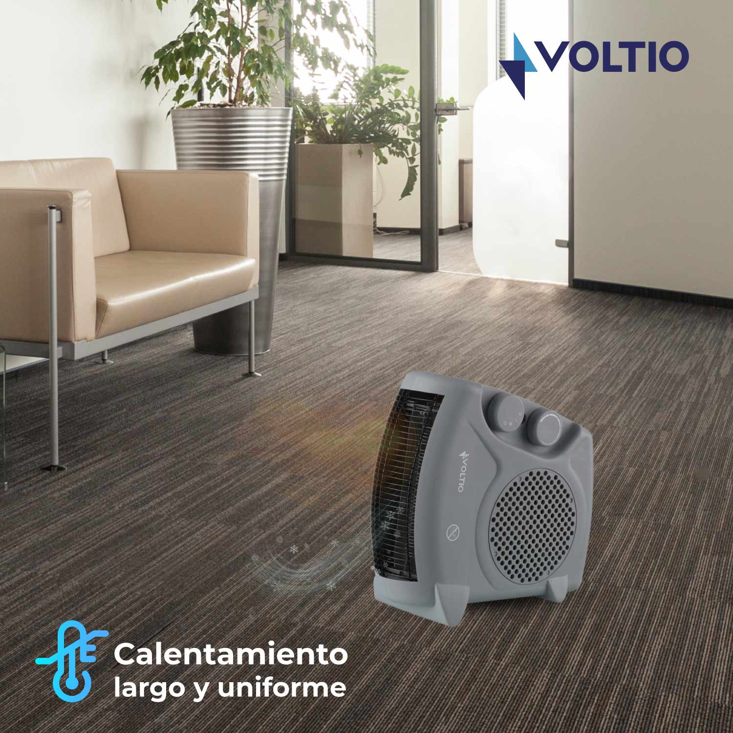 Foto 6 | Calefactor Eléctrico Voltio CE1GVOLT Gris 1500w Portátil