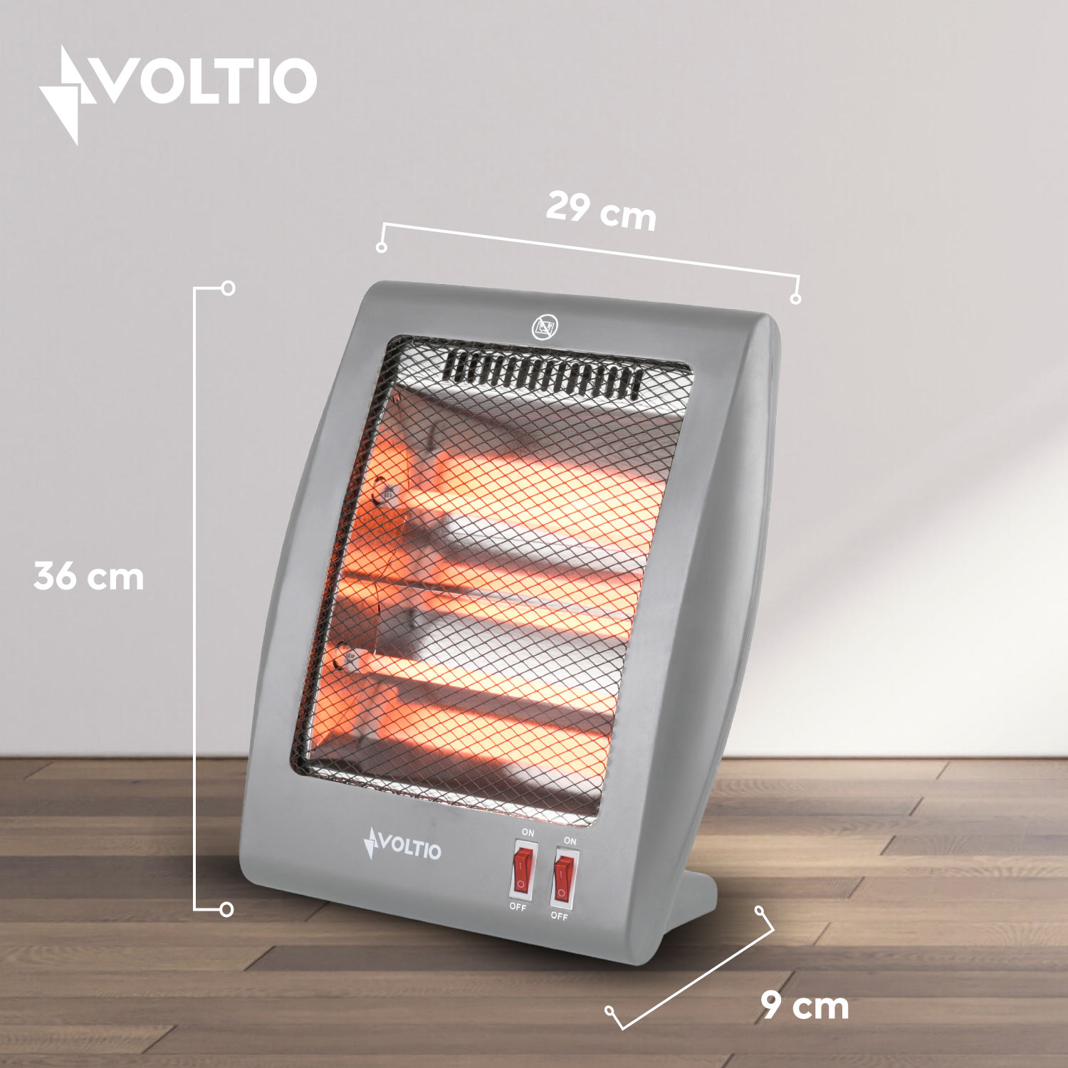 Foto 8 pulgar | Calefactor Eléctrico Voltio de Cuarzo 2 Niveles 800w