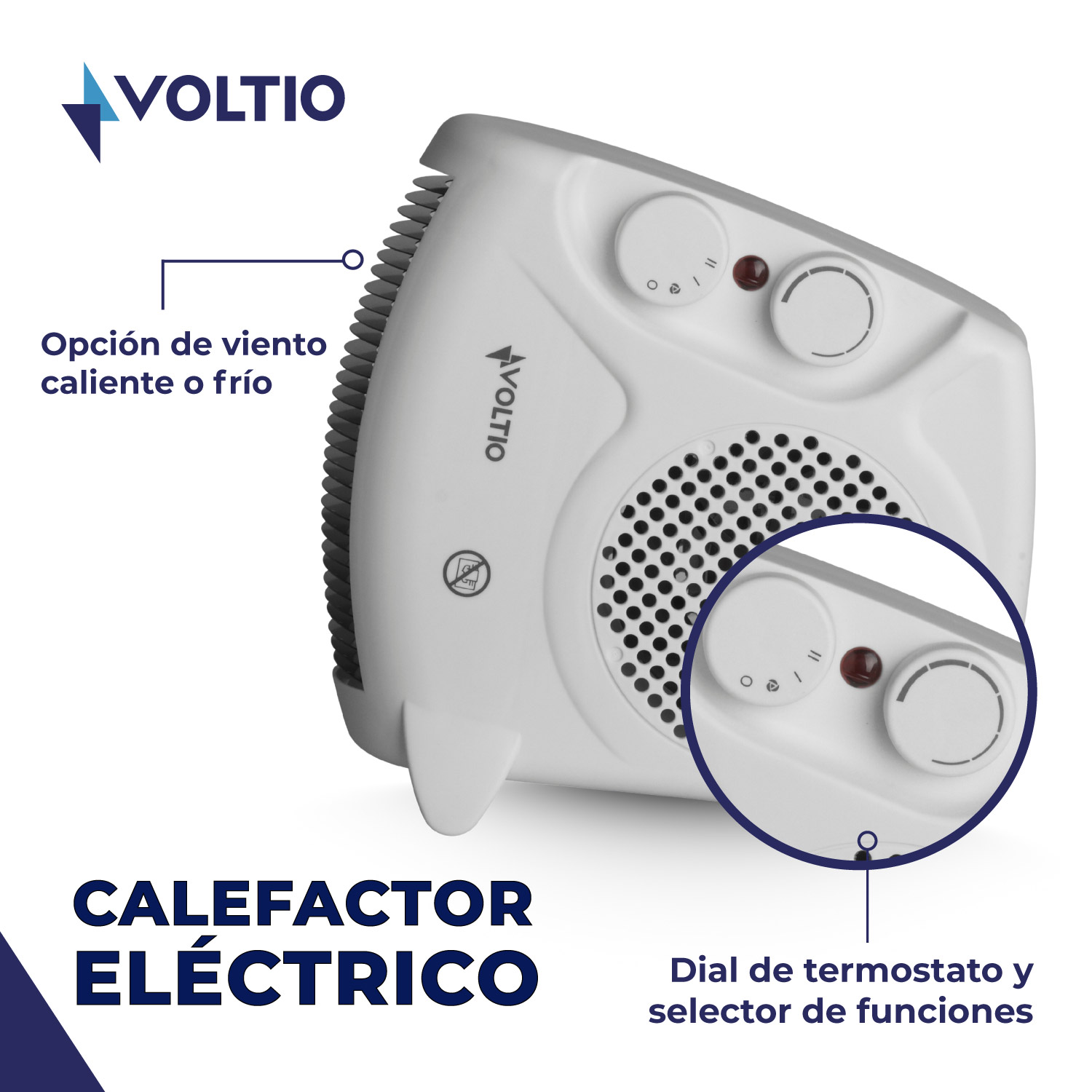 Foto 3 pulgar | Calefactor Eléctrico Voltio CE1BVOLT Blanco 1500w Portátil