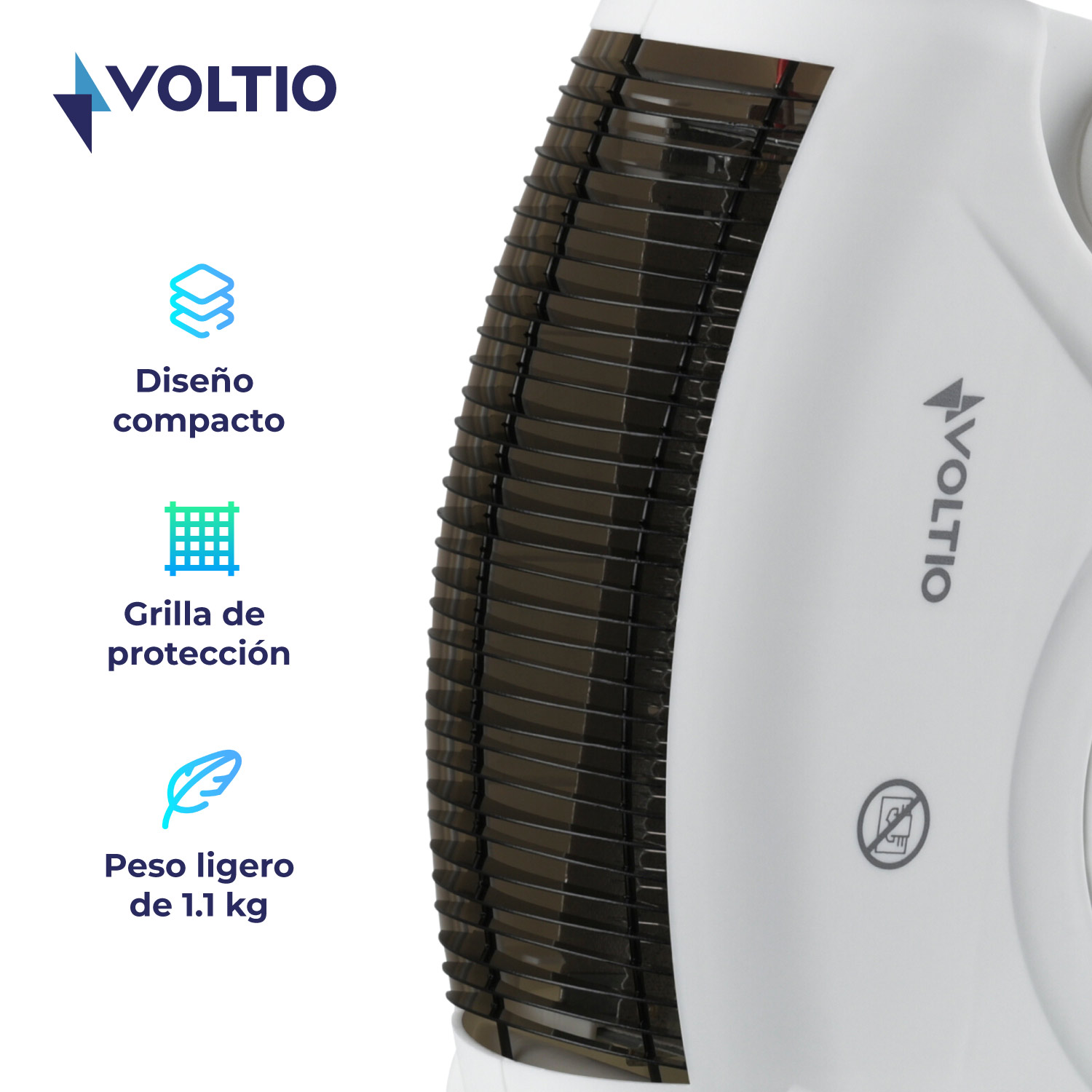 Foto 5 pulgar | Calefactor Eléctrico Voltio CE1BVOLT Blanco 1500w Portátil