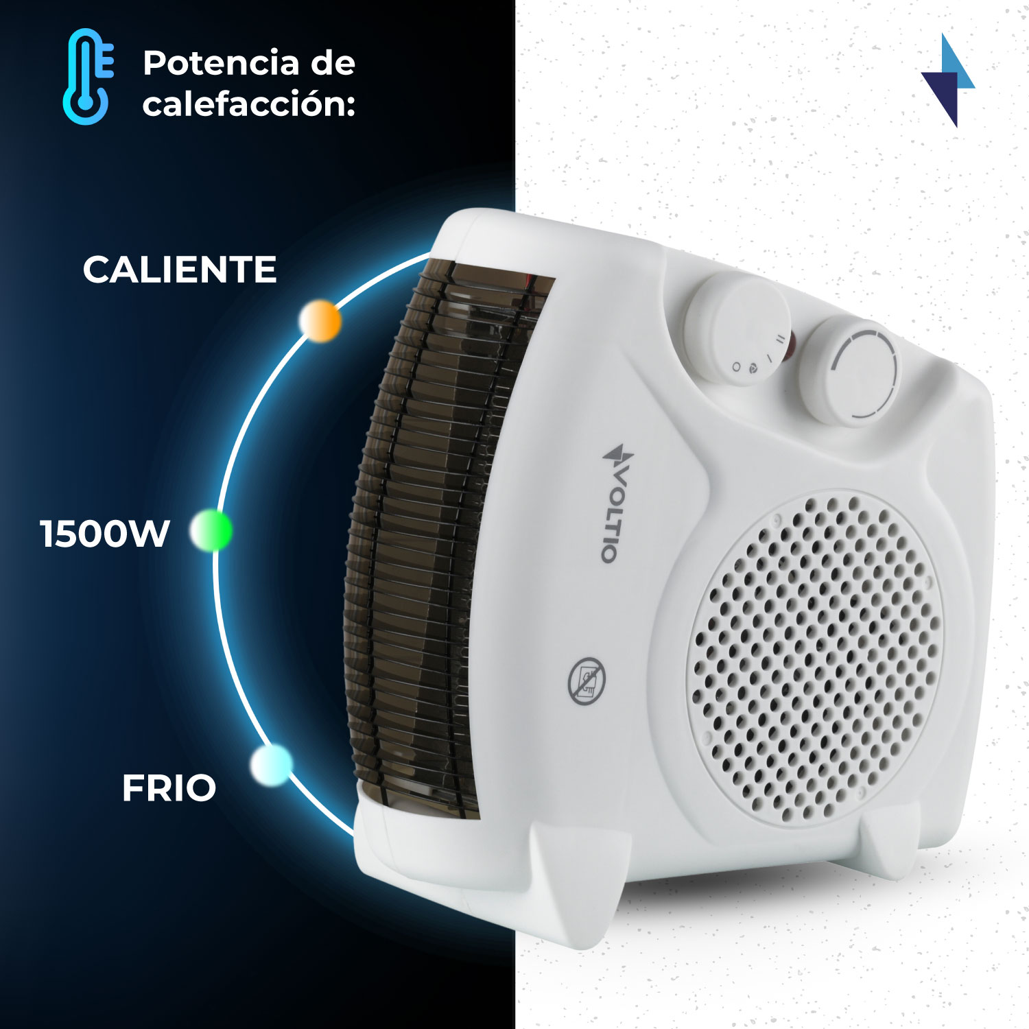 Foto 6 pulgar | Calefactor Eléctrico Voltio CE1BVOLT Blanco 1500w Portátil