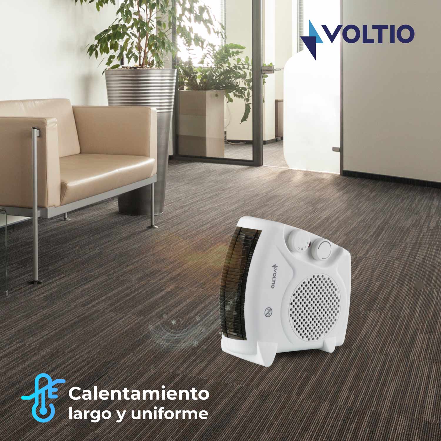 Foto 7 pulgar | Calefactor Eléctrico Voltio CE1BVOLT Blanco 1500w Portátil