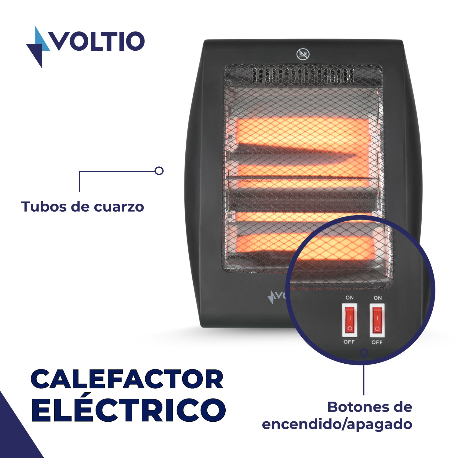 Foto 3 pulgar | Calefactor Calentador Eléctrico de Cuarzo 2 Niveles 800W