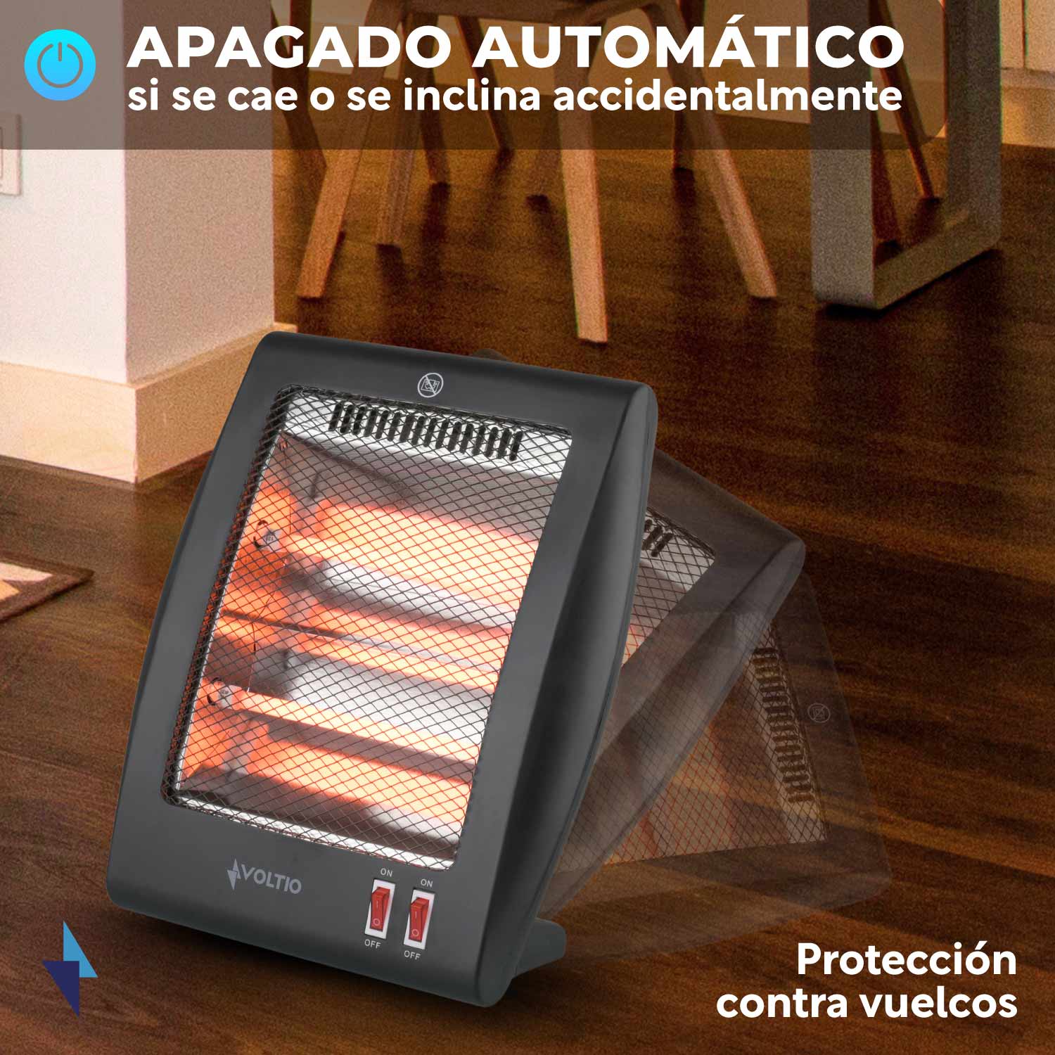 Foto 4 pulgar | Calefactor Calentador Eléctrico de Cuarzo 2 Niveles 800W