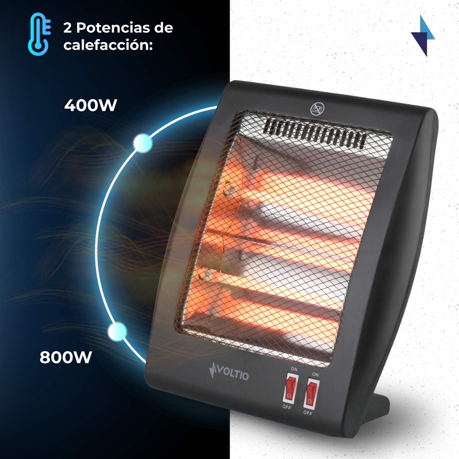 Foto 6 pulgar | Calefactor Calentador Eléctrico de Cuarzo 2 Niveles 800W