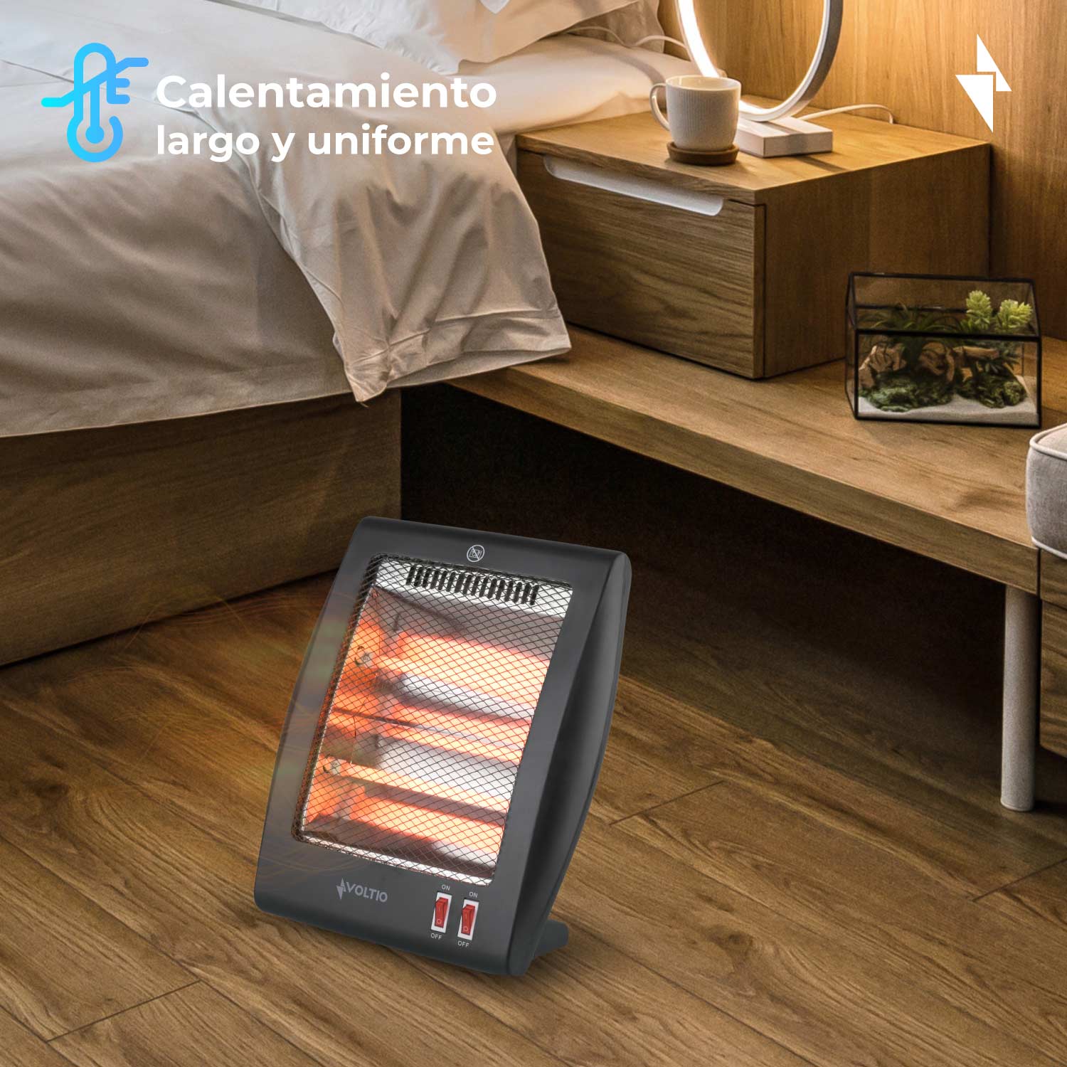 Foto 6 | Calefactor Calentador Eléctrico de Cuarzo 2 Niveles 800W