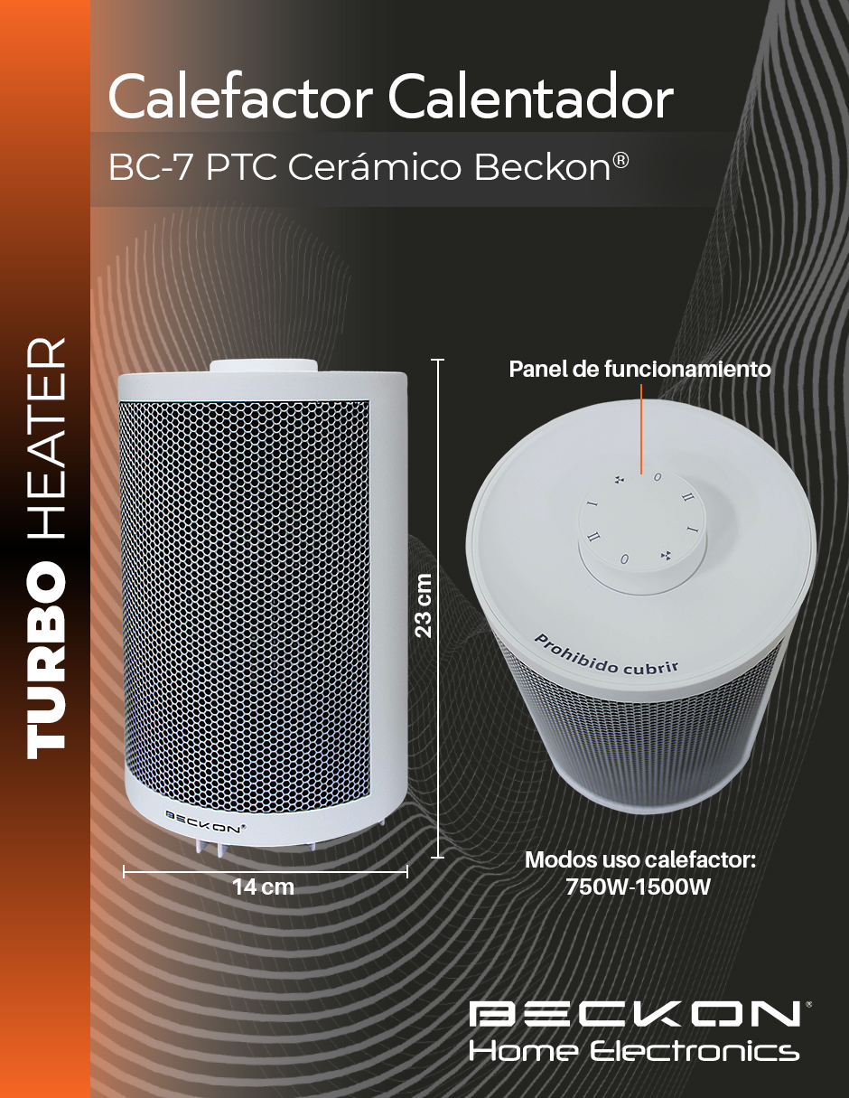 Foto 4 pulgar | Calefactor Eléctrico Beckon de Torre 750 W