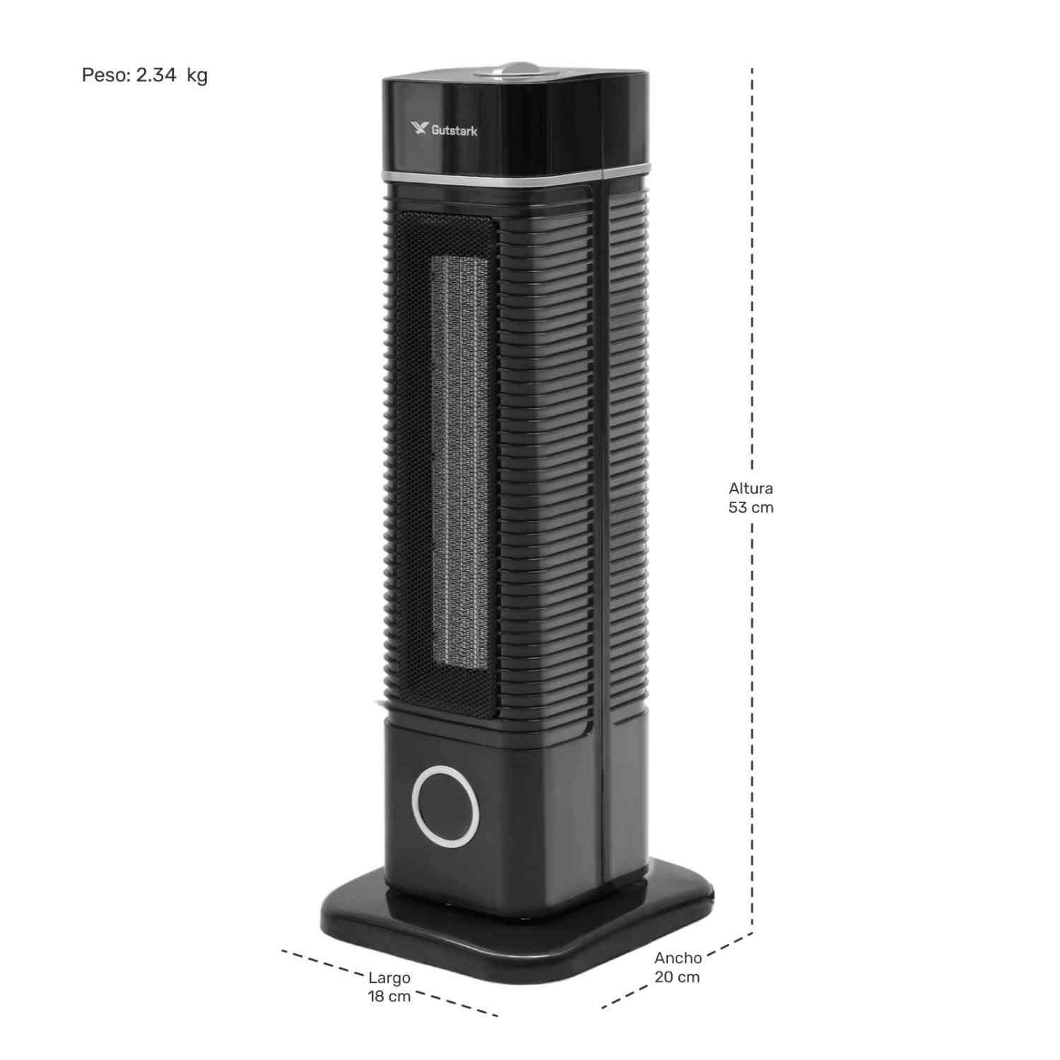 Foto 5 | Calefactor Eléctrico Oscilatorio 60° Torre 4 Modos 1500w Negro