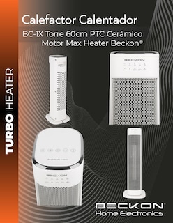 Foto 5 | Calefactor Calentador Eléctrico Cerámico Ptc 60cm 750w / 1500w Beckon
