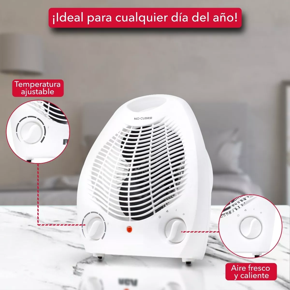 Foto 5 pulgar | Calefactor Con Ventilador Eo Safe Imports Esi-10510 Blanco