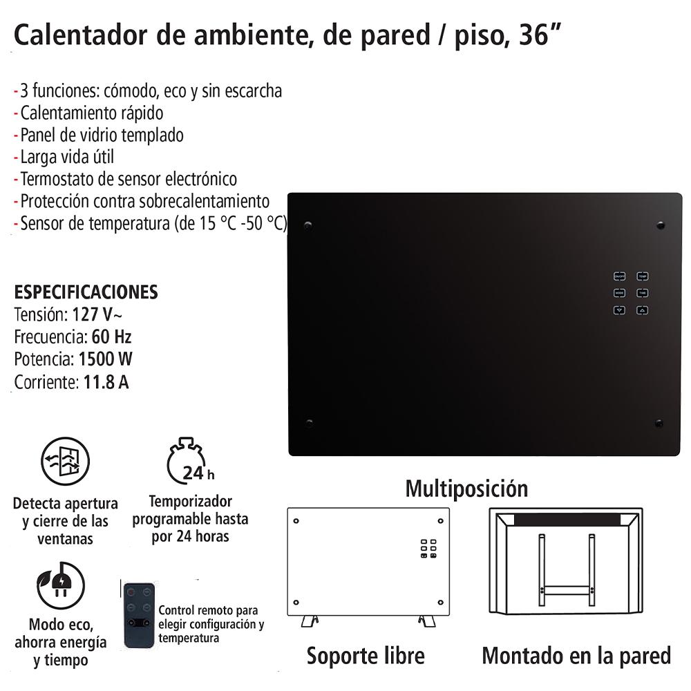 Foto 8 pulgar | Calefactor De Ambiente Para Piso Y Pared IUSA GH-15F 1500 W