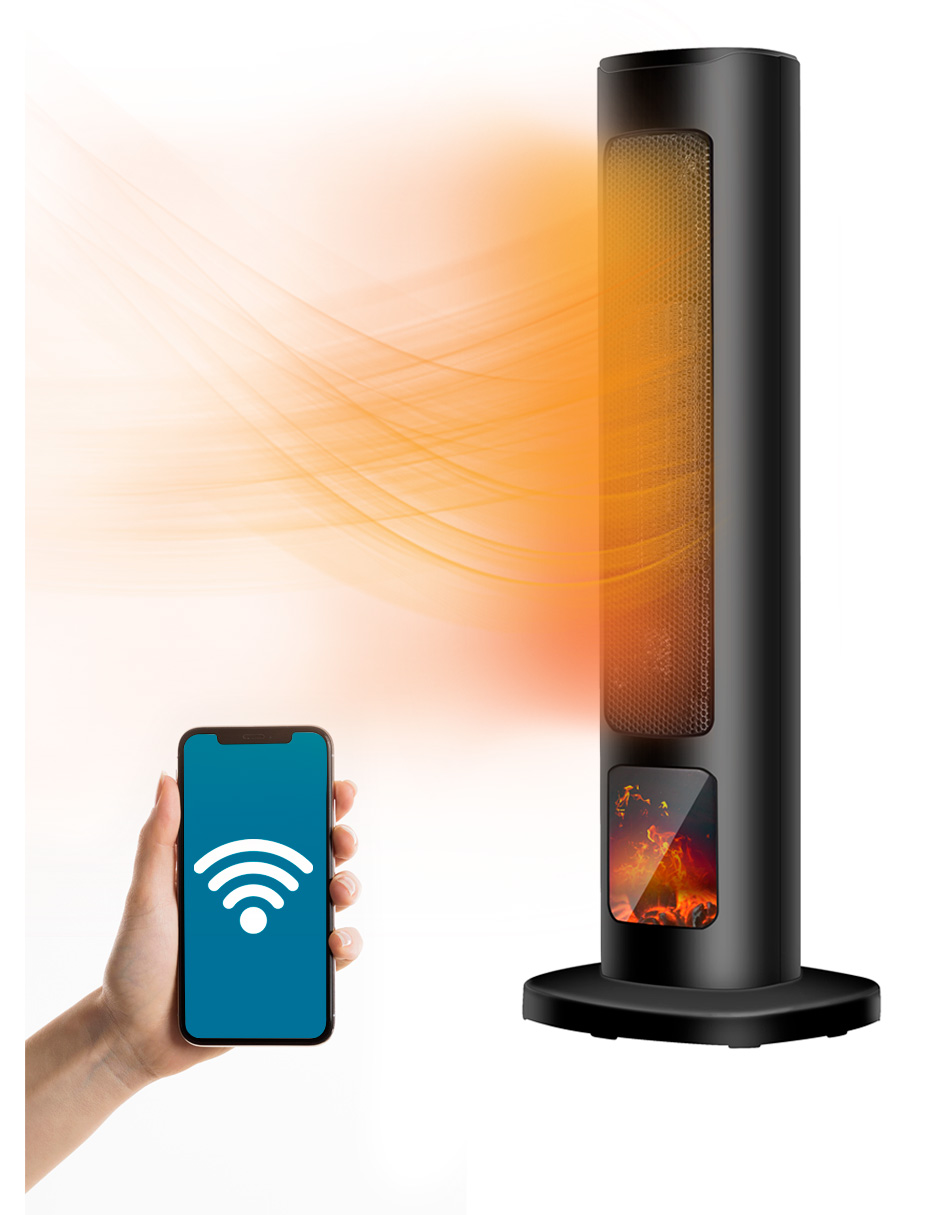 Foto 3 pulgar | Calefactor Torre 24'' Wifi Inteligente Smart Home Flama Red Fan