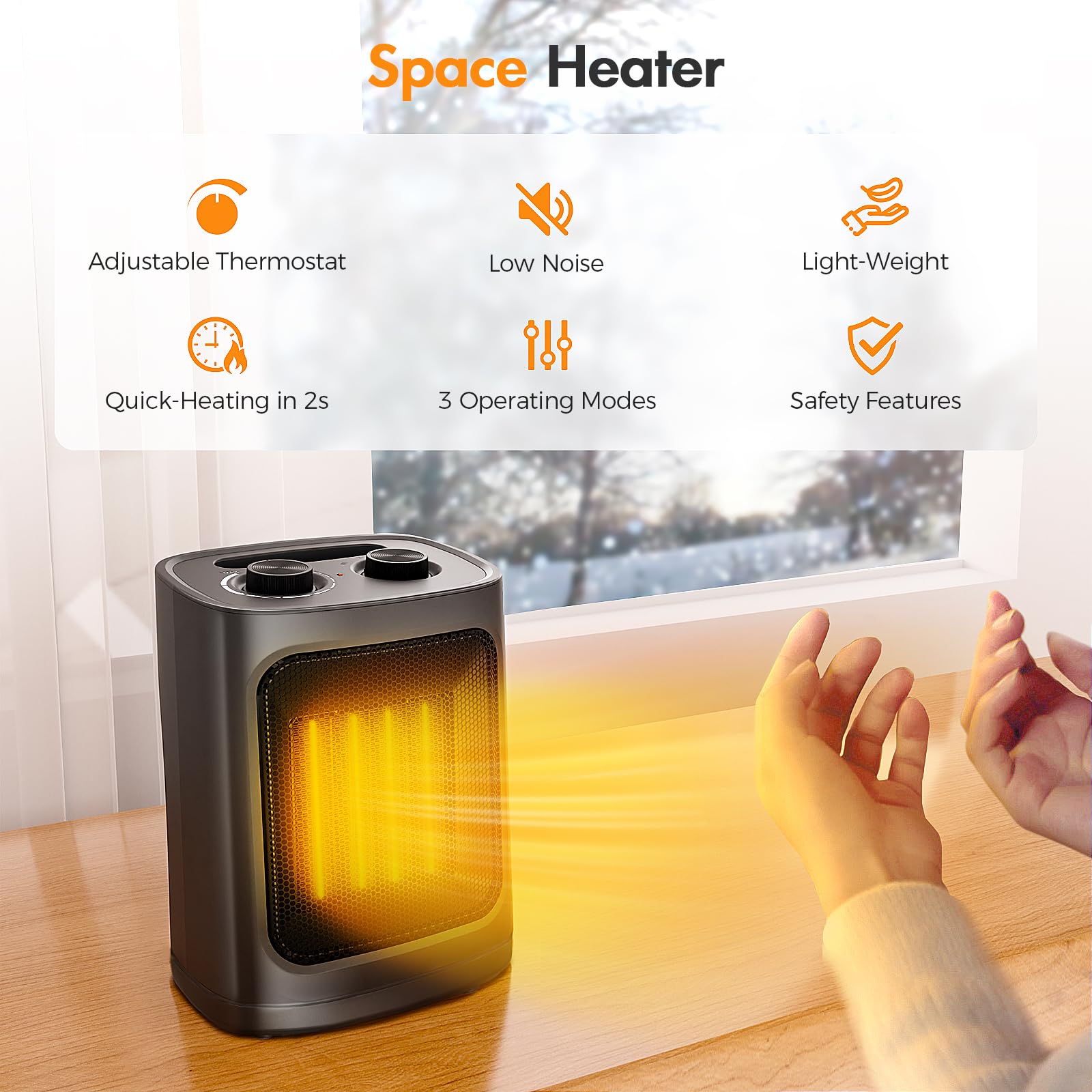 Foto 4 pulgar | Calentador Eléctrico De Cerámica Kismile De 1500 W Para Uso En Interiores - Venta Internacional.