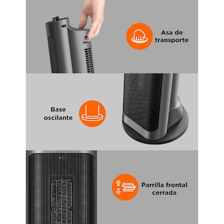 Foto 7 | Calefactor Cerámico Midea Eléctrico Negro Heat Force 18”