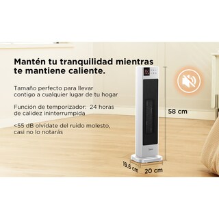 Foto 8 | Calefactor Cerámico Midea Eléctrico 2-1 Dual Flow 23” Blanco