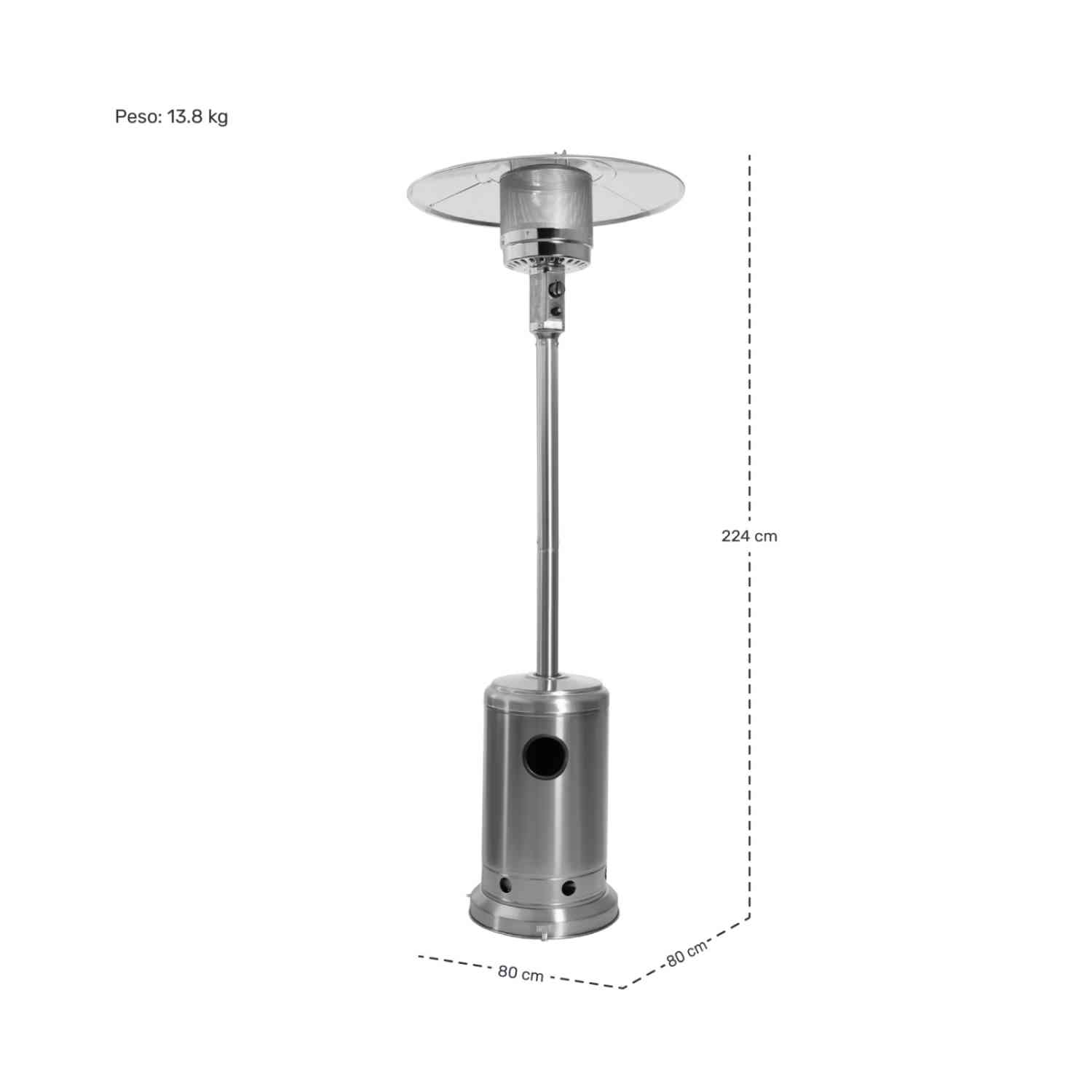 Foto 8 pulgar | Calefactor Exterior Gas Lp Acero Inox Calenton Hongo Patio