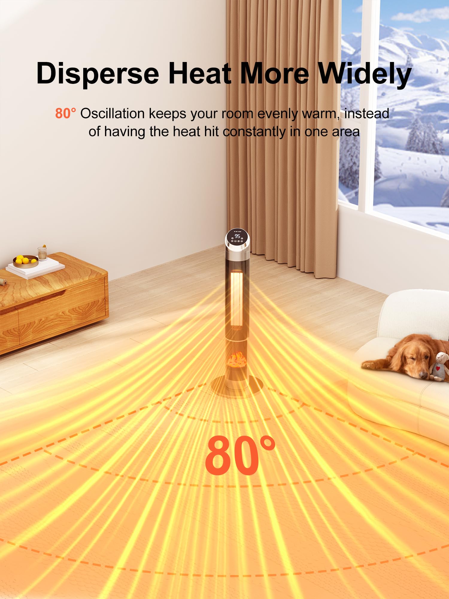 Foto 5 pulgar | Space Heater Uthfy 38 Eléctrico Con Temporizador Flame 24 Horas, Color Gris - Venta Internacional.