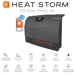 Foto 4 | Calentador Espacial Infrarrojo Heat Storm 1500 W Montado En La Pared, Gris - Venta Internacional.