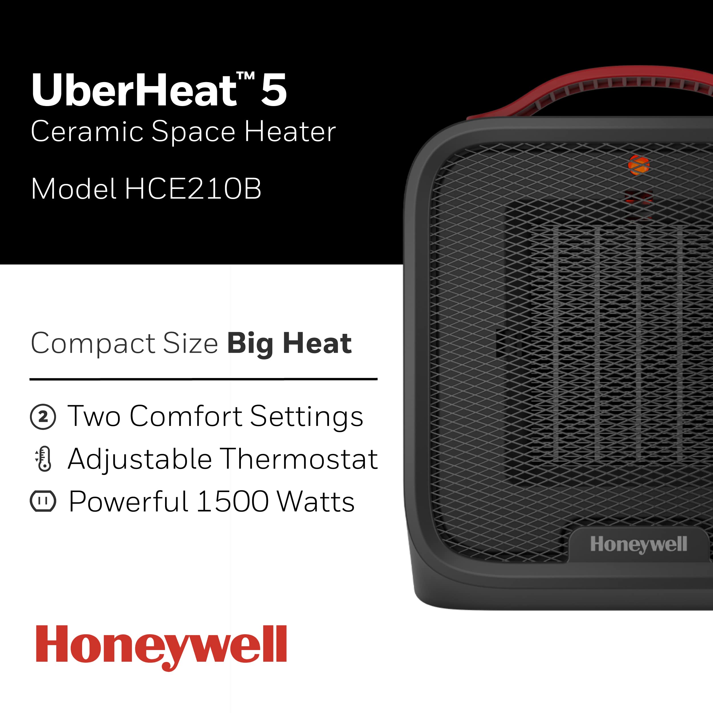 Foto 2 | Calentador Portátil Honeywell Uberheat 5 De Cerámica De 1500 W - Venta Internacional.