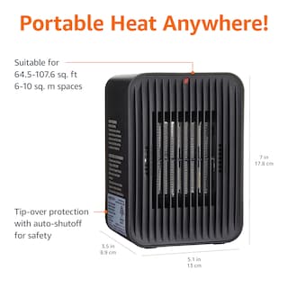 Foto 3 | Calentador Cerámico Amazon Basics Electric 520 W 770 G - Venta Internacional.