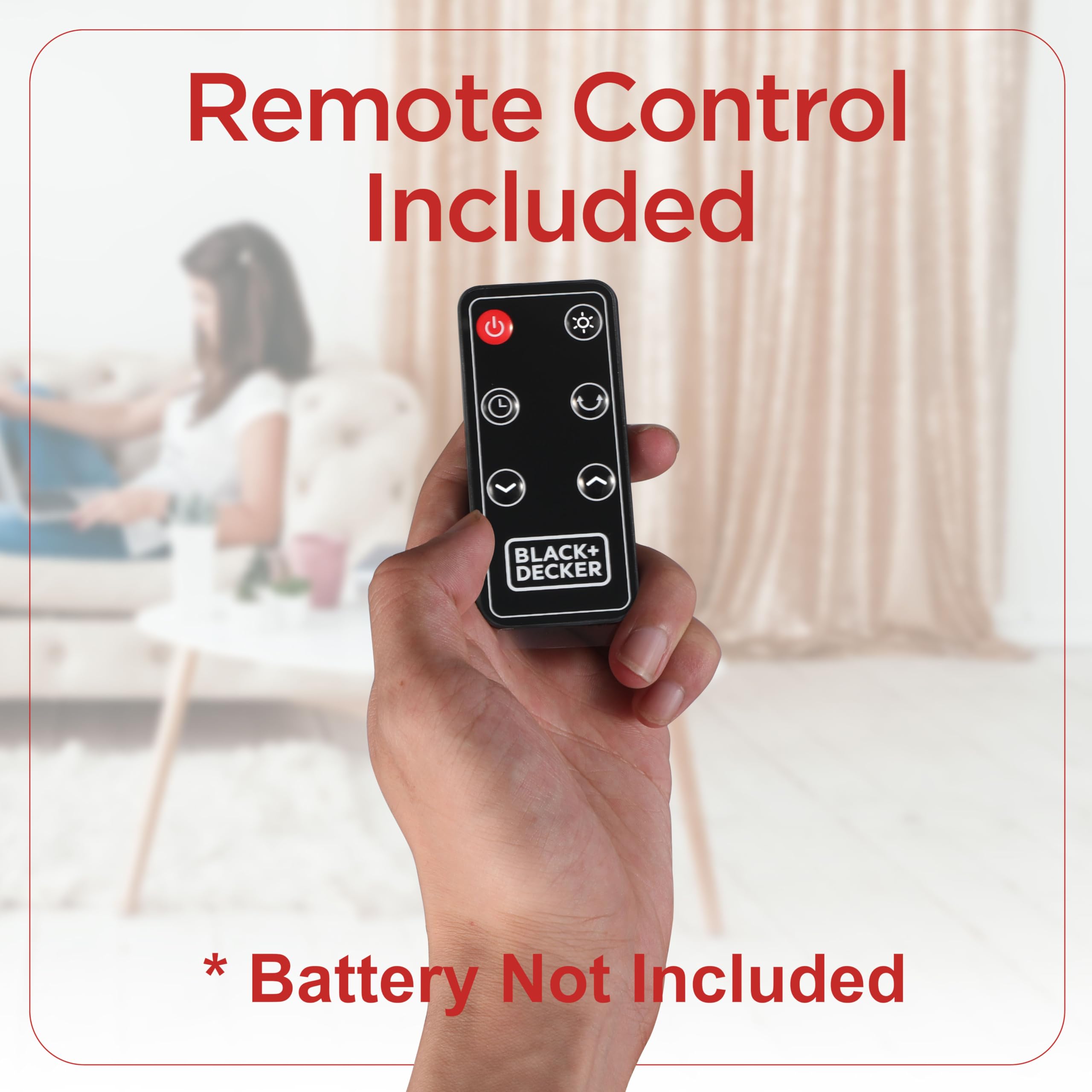 Foto 2 | Calentador Portátil Black+decker Oscilante De 1500 W Con Mando A Distancia - Venta Internacional.