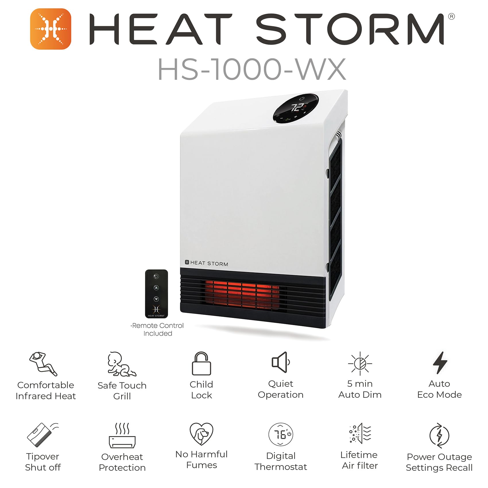 Foto 5 | Calentador Eléctrico Heat Storm Deluxe Space 1000w De Infrarrojos - Venta Internacional.