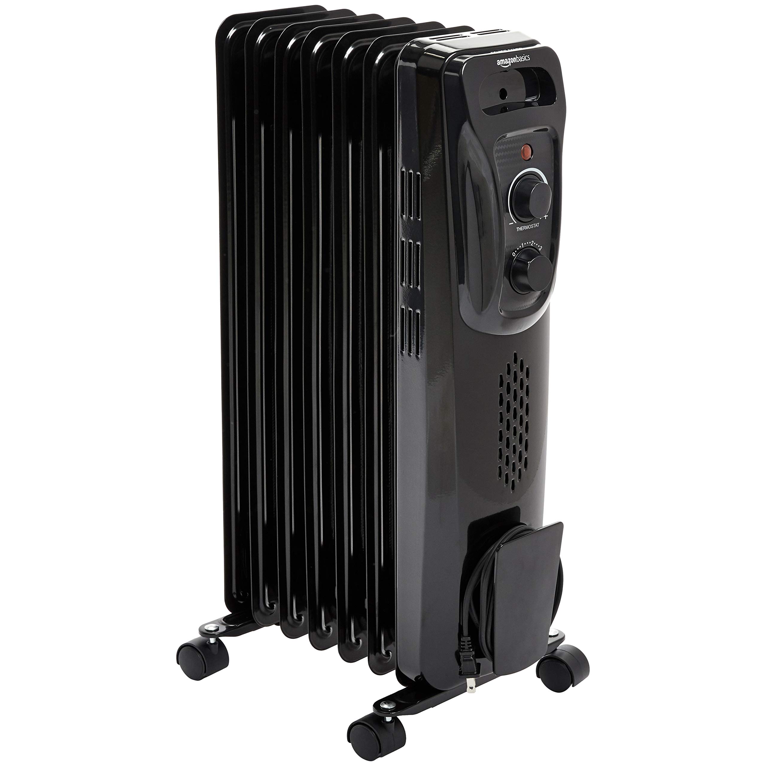 Calentador De Aceite Amazon Basics Radiator 1500 W 7 Aletas Negro 64 Cm - Venta Internacional.