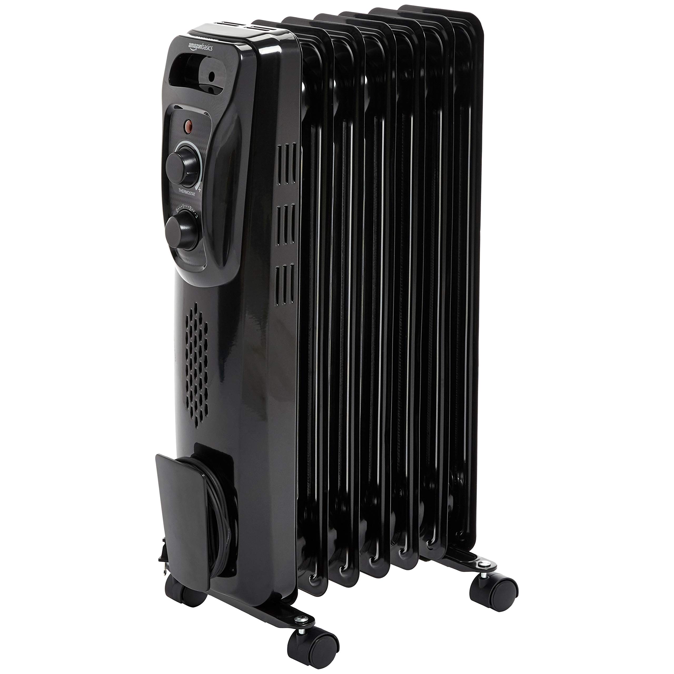 Foto 4 pulgar | Calentador De Aceite Amazon Basics Radiator 1500 W 7 Aletas Negro 64 Cm - Venta Internacional.