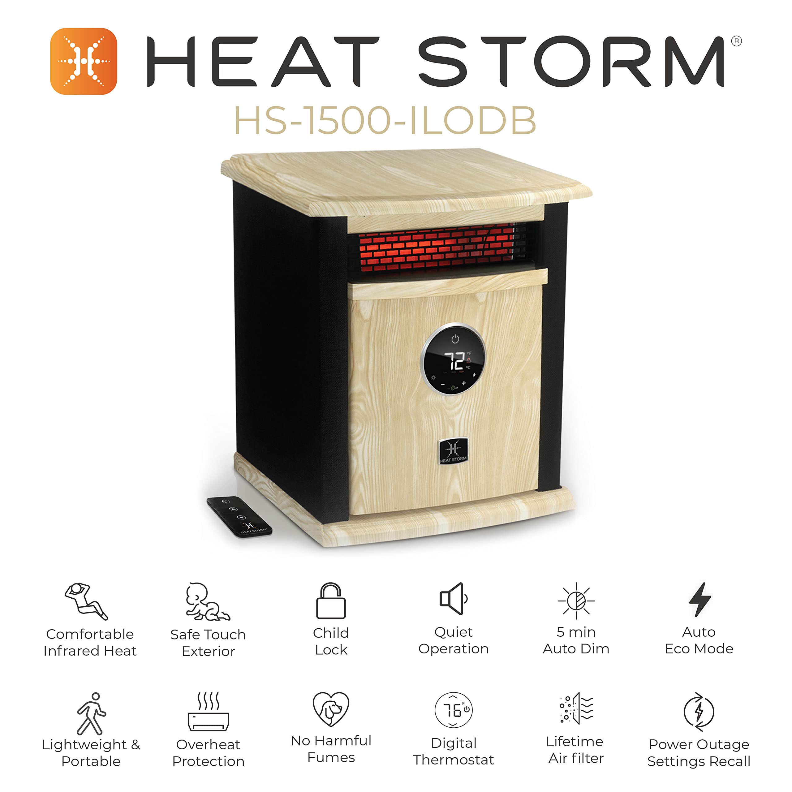 Foto 6 pulgar | Calentador Eléctrico Portátil Heat Storm 1500 W Con Control Remoto - Venta Internacional.