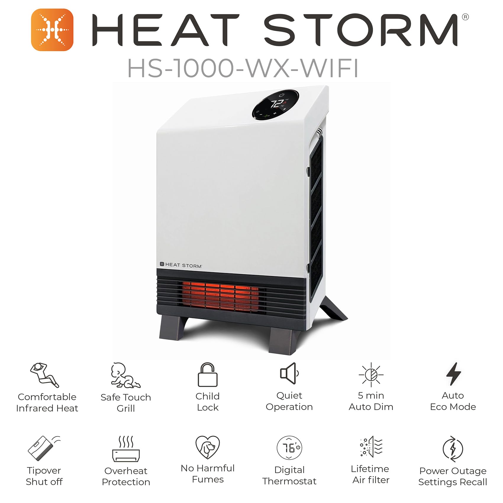 Foto 5 pulgar | Calentador Espacial Infrarrojo Heat Storm Wave 500-1000 W Con Control Remoto - Venta Internacional.