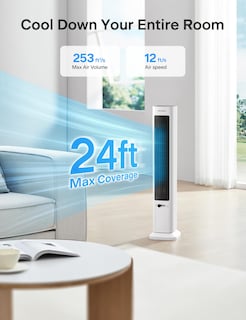 Foto 6 | Ventilador Tipo Torre Pelonis Oscilante Con Mando A Distancia, Color Blanco - Venta Internacional.