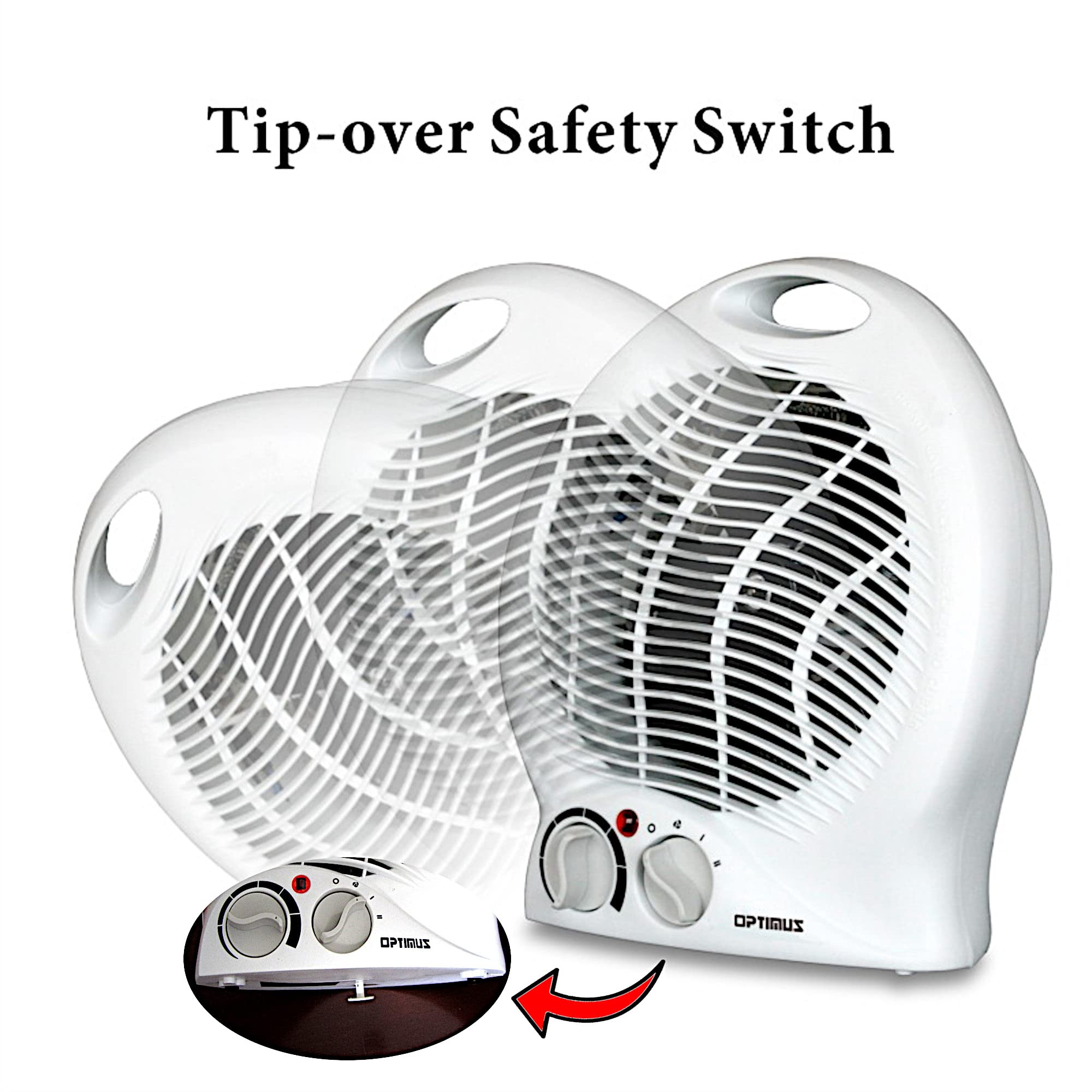 Foto 4 pulgar | Calefactor de Ventilador Optimus H-1322 Portátil 2 Velocidades con Termostato - Venta Internacional