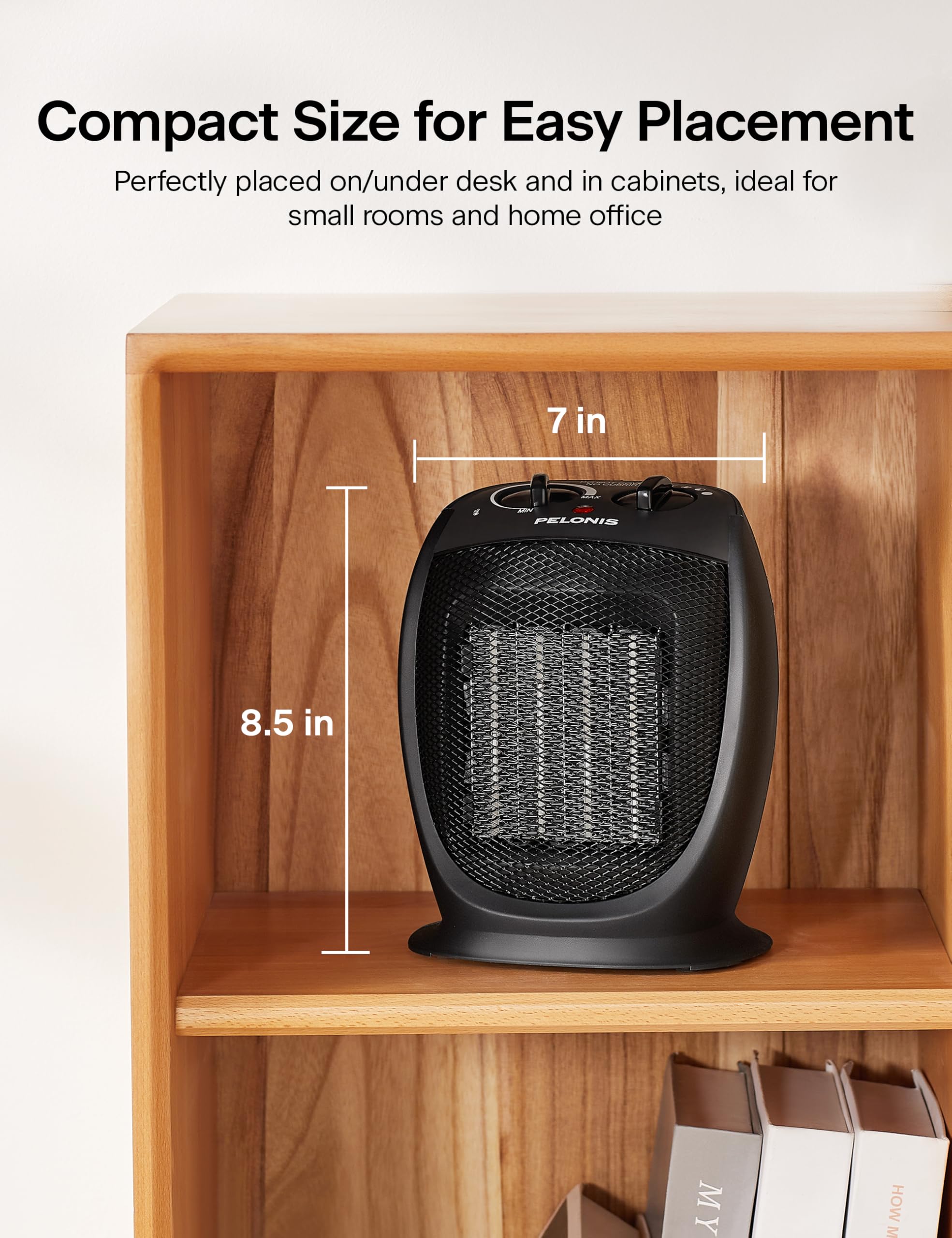 Foto 8 pulgar | Calentador Portátil Pelonis Phta1abb 1500 W - 900 W Negro - Venta Internacional