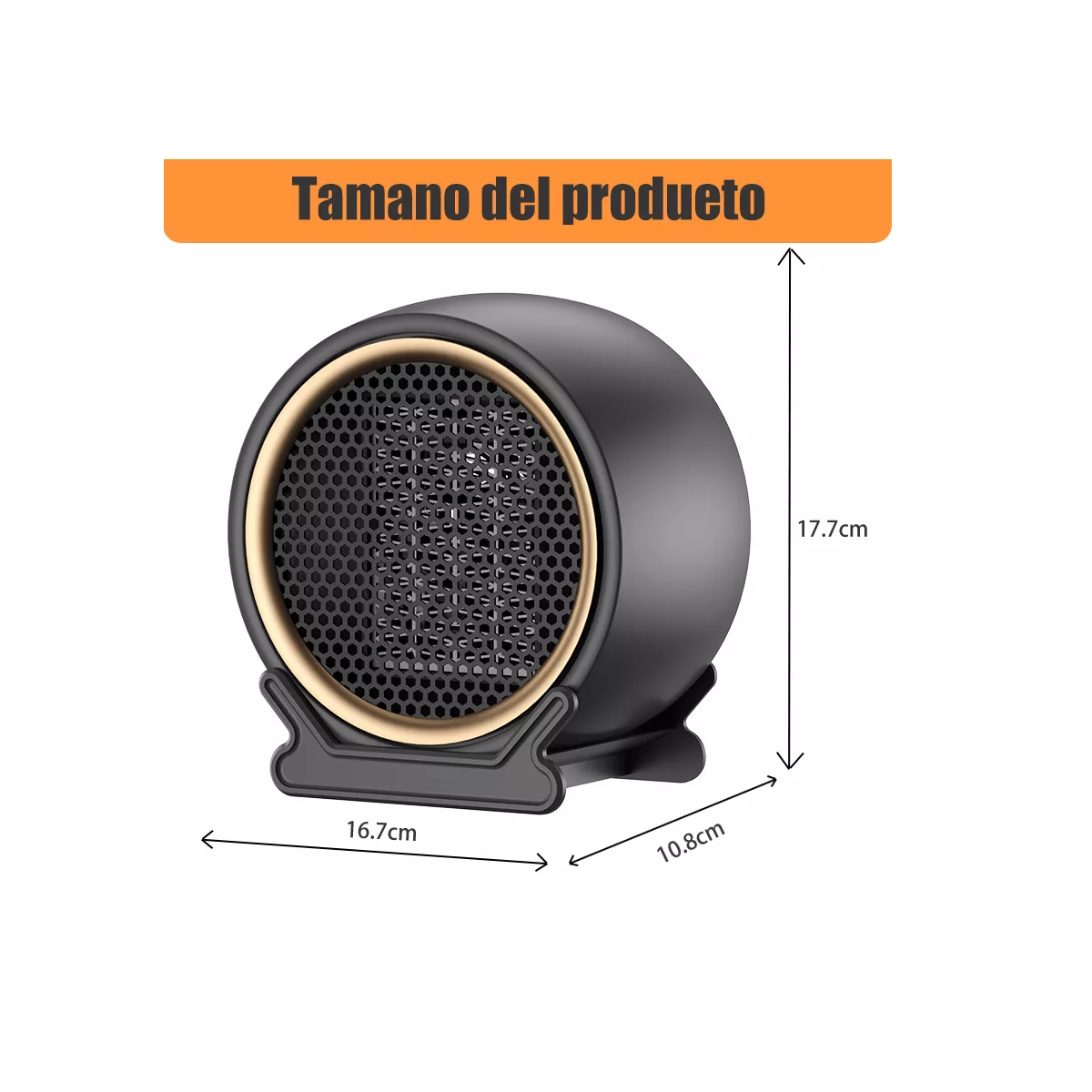 Foto 3 | Calentador Eléctrico Portátil de Aire con Tecnología de Calentamiento Cerámico PTC