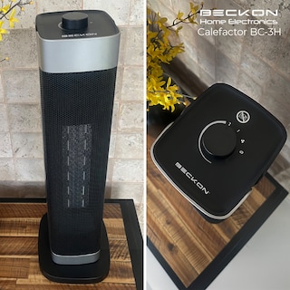 Foto 6 | Calefactor Calentador Eléctrico Cerámico Ptc De Torre Beckon 60 Cm De Alto Turbo Heater 750w / 1500w